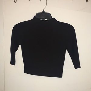 Mid sleeve ribbed crop top